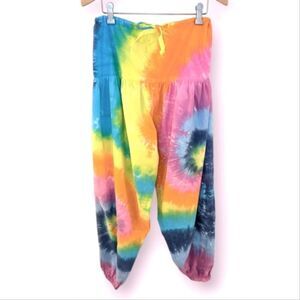 Vintage Tie Dye Parachute Pants One Size